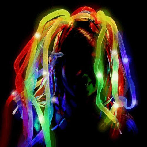 Multicolor LED Noodle Headband Flashing Dreads
