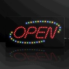 Multicolor LED Open Sign with A C Adapter