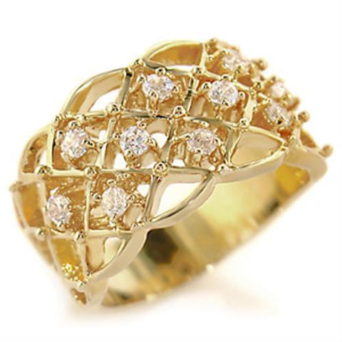 54809 - Brass Ring Gold Women AAA Grade CZ Clear