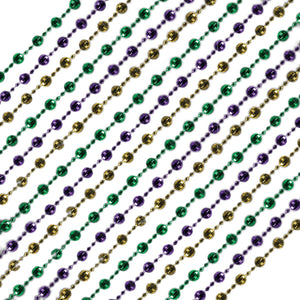 Round Disco Bead Necklaces Purple Gold and Jade Pack of 12