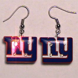 New York Giants Pierced Flashing Earrings