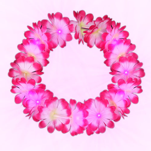 Light Up Hawaiian Lei Headband Pink