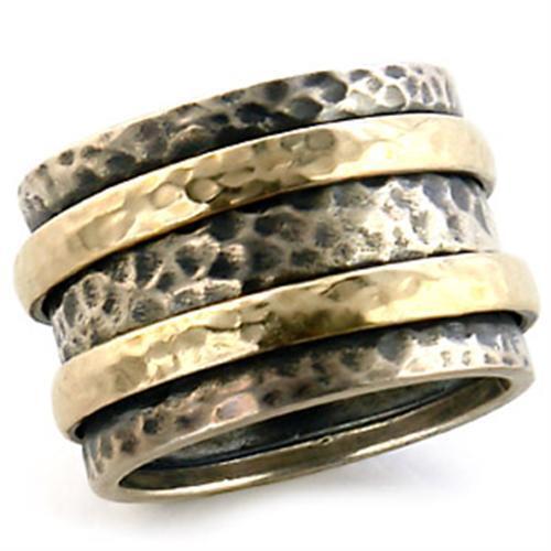 6X093 - Brass Ring Matte Gold & Rhodium Women No Stone No Stone