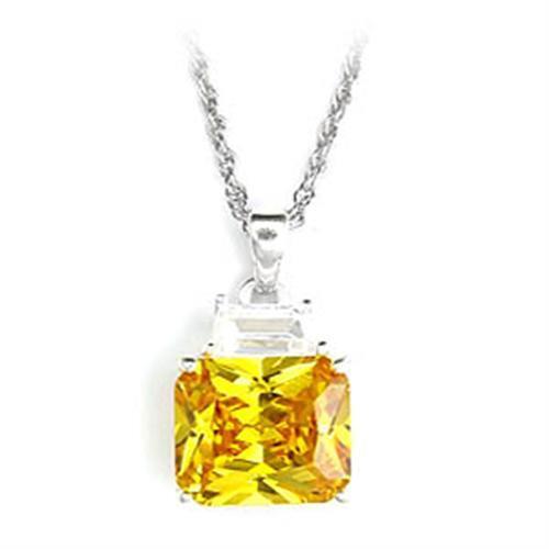 6X310 - 925 Sterling Silver Pendant High-Polished Women AAA Grade CZ Topaz