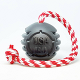NEW! USA-K9 Magnum Black Stars and Stripes Ultra-Durable  Rubber Chew Toy, Reward Toy, Tug Toy, and Retrieving Toy - Black