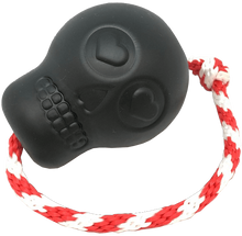 USA-K9 Magnum Skull Durable Rubber Chew Toy, Treat Dispenser, Reward Toy, Tug Toy, and Retrieving Toy - Black Magnum