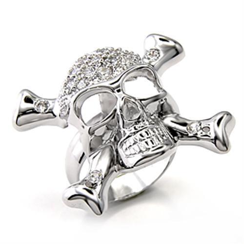 7X188 - 925 Sterling Silver Ring Rhodium Women AAA Grade CZ Clear