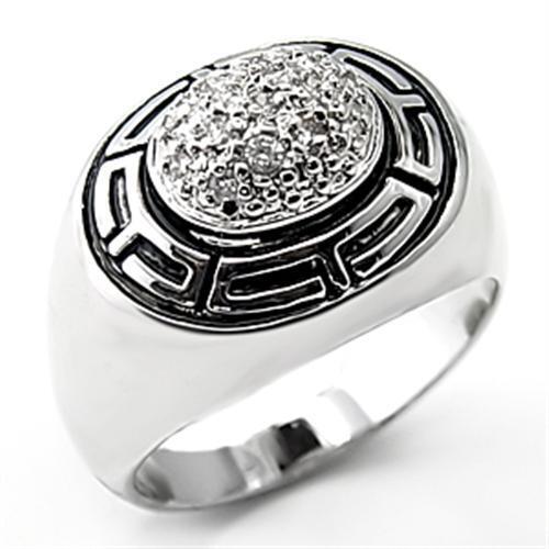 7X231 - 925 Sterling Silver Ring Rhodium Women AAA Grade CZ Clear