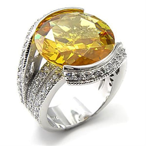 7X288 - 925 Sterling Silver Ring Rhodium Women AAA Grade CZ Topaz