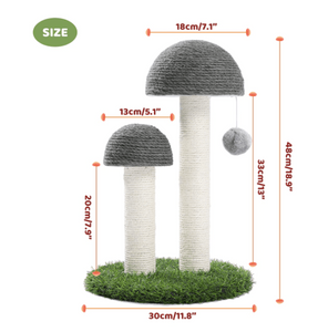 Mushroom Cat Scratching Post with Ball
