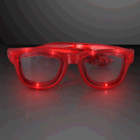 Red LED Nerd Glasses
