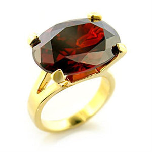 8X102 - Brass Ring Gold Women AAA Grade CZ Garnet
