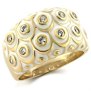 9W164 - Brass Ring Gold Women AAA Grade CZ Clear
