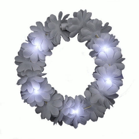 Light Up Flashing Wedding White Flower Princess Angel Halo Crown Headband