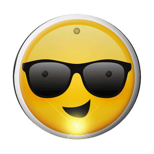 Smiling Cool Dude Sunny Days Sunglasses Emoji Flashing Body Light Lapel Pins