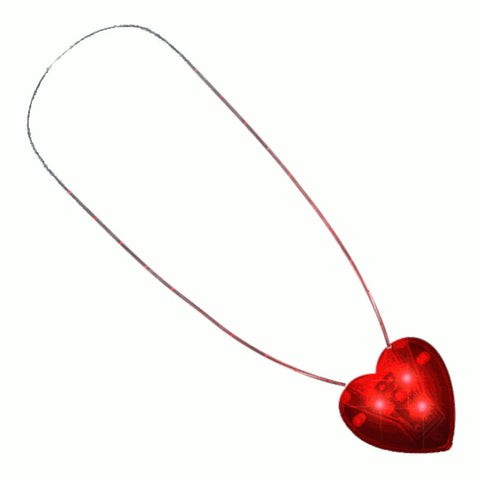 LED Flashing Red Heart Necklace