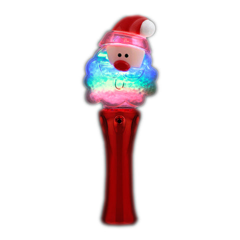 Santa Clause Wand with Snowball Spinning Lights Christmas Light Up Wand