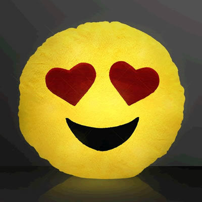 Light Up Emoji Heart Eyes Decrotive Pillow