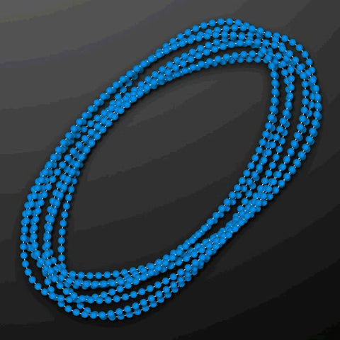 Smooth Round Opaque Bead Mardi Gras Necklace Blue Pack of 12