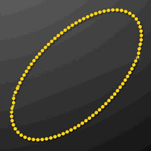 Smooth Round Opaque Bead Mardi Gras Necklace Yellow Pack of 12