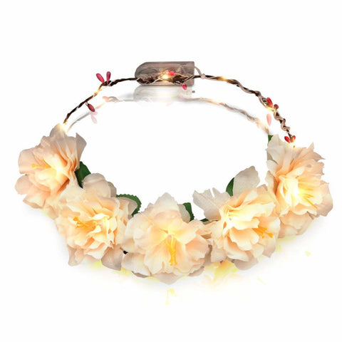 Light Up Floral Princess Woodland Fairy Halo Crown