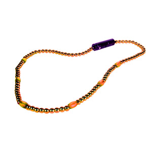 LED Necklace with Orange Beads