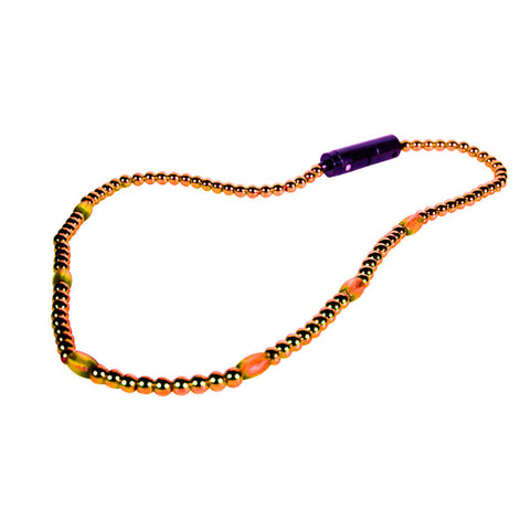 LED Necklace with Orange Beads