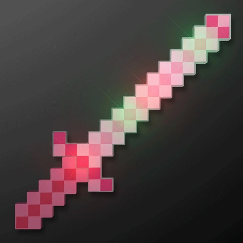 LED Pixelated Pink Warrior Sword