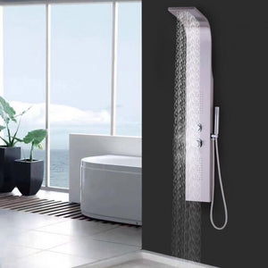 57 Inch Stainless Steel Shower Panel With Massage Jets and Hand Shower