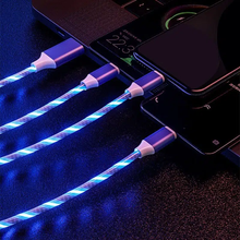3 In1 LED Flowing LED  Lighted Phone Cord x 3 FT.