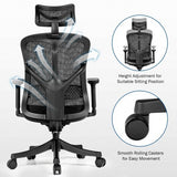 Ergonomic High Back Mesh Adjustable Swivel Office Chair-Black