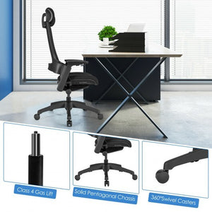 Reclining Computer Desk Chair with 3D Armrests and Headrest