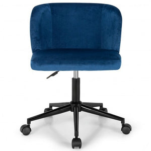 Velvet Leisure Office Chair with Adjustable Height-Pink