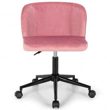 Velvet Leisure Office Chair with Adjustable Height-Pink