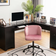 Velvet Leisure Office Chair with Adjustable Height-Pink