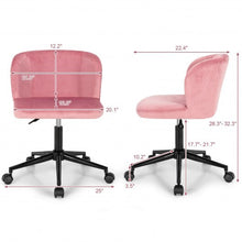 Velvet Leisure Office Chair with Adjustable Height-Pink