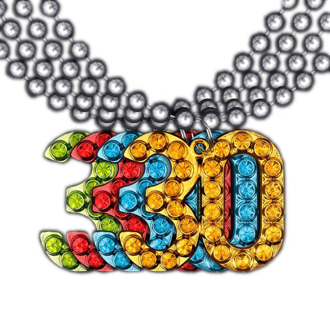 30 Charm on Beads Happy Birthday Bead Necklace Assorted Pack of 12 Unlit
