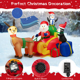 6 Feet Long Christmas Inflatable Decoration with Built-in LED Lights and Waterproof Blower