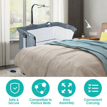 Adjustable Baby Side Crib  - Music Box & Toys-Dark Gray