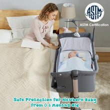Adjustable Baby Side Crib  - Music Box & Toys-Dark Gray