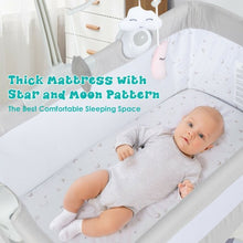 Adjustable Baby Side Crib  - Music Box & Toys-Light Gray