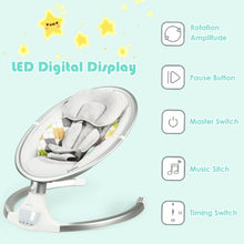 Electric Swing Rocking Chair with Bluetooth Music Timer-Beige