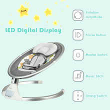 Electric Rocking Swing with Bluetooth Music Timer-Gray