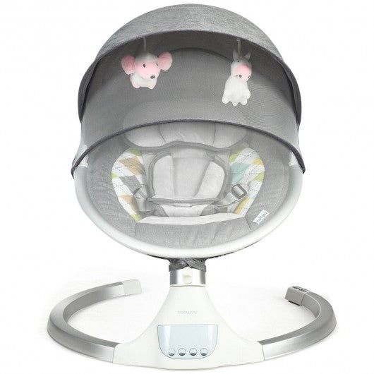 Electric Rocking Swing with Bluetooth Music Timer-Gray