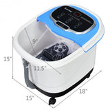 Portable All-In-One Heated Foot Bubble Spa Bath Motorized Massager-Blue