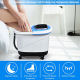 Portable All-In-One Heated Foot Bubble Spa Bath Motorized Massager-Blue