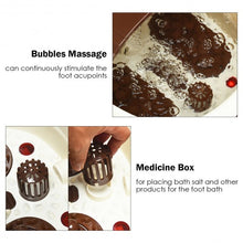 Portable Heated Electric Foot Spa Bath Roller Motorized Massager-Brown