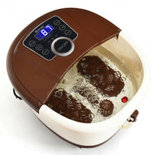 Portable Heated Electric Foot Spa Bath Roller Motorized Massager-Brown