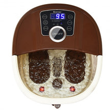 Portable Heated Electric Foot Spa Bath Roller Motorized Massager-Brown