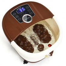 Portable Heated Electric Foot Spa Bath Roller Motorized Massager-Brown